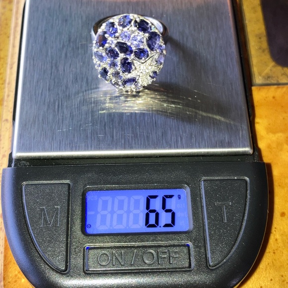 Natural Iolite Sterling Silver Cocktail Ring Size 7 - Picture 8 of 9